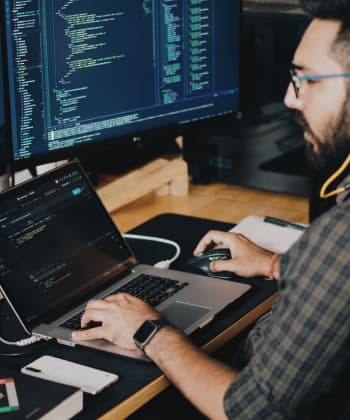 Person working on laptop